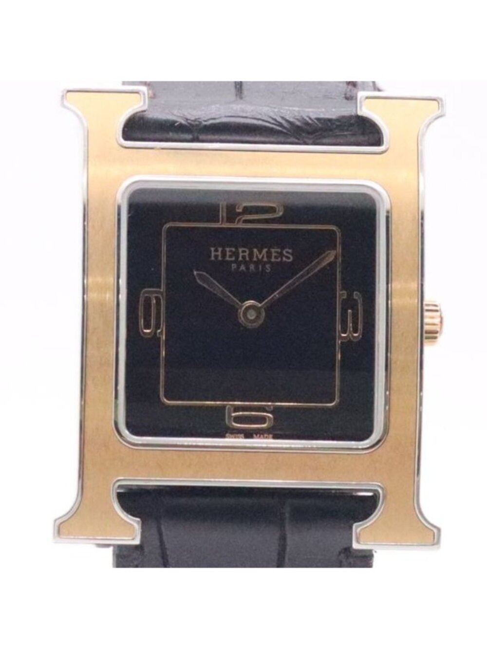 Hermes H Watch Black Dial